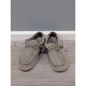 Hey Dude Wally Sox Mens 10 Beige Loafer Shoes Casual Walking Comfort Going Out